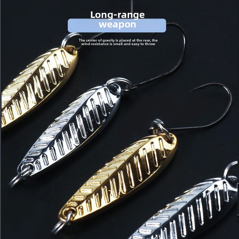 Lure Artificial Hard Bait Maple Leaf Horse Mouth Sequin Single Hook Cock Red Trout Bass Stream Black Pit Zinc Alloy – Spoon & Spinner – view 2
