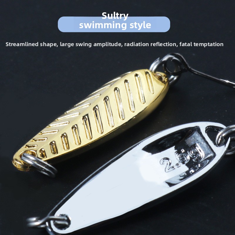 Lure Artificial Hard Bait Maple Leaf Horse Mouth Sequin Single Hook Cock Red Trout Bass Stream Black Pit Zinc Alloy – Spoon & Spinner – view 4