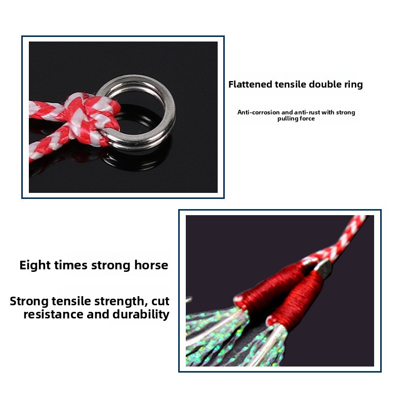 Lexin Luya Lead Fish Feather Double Hook Sea Fishing Strengthening Slow Shake Hook Sharp Not Easy Corrosion GZ013 Pack of 10 – Fishhook – view 4
