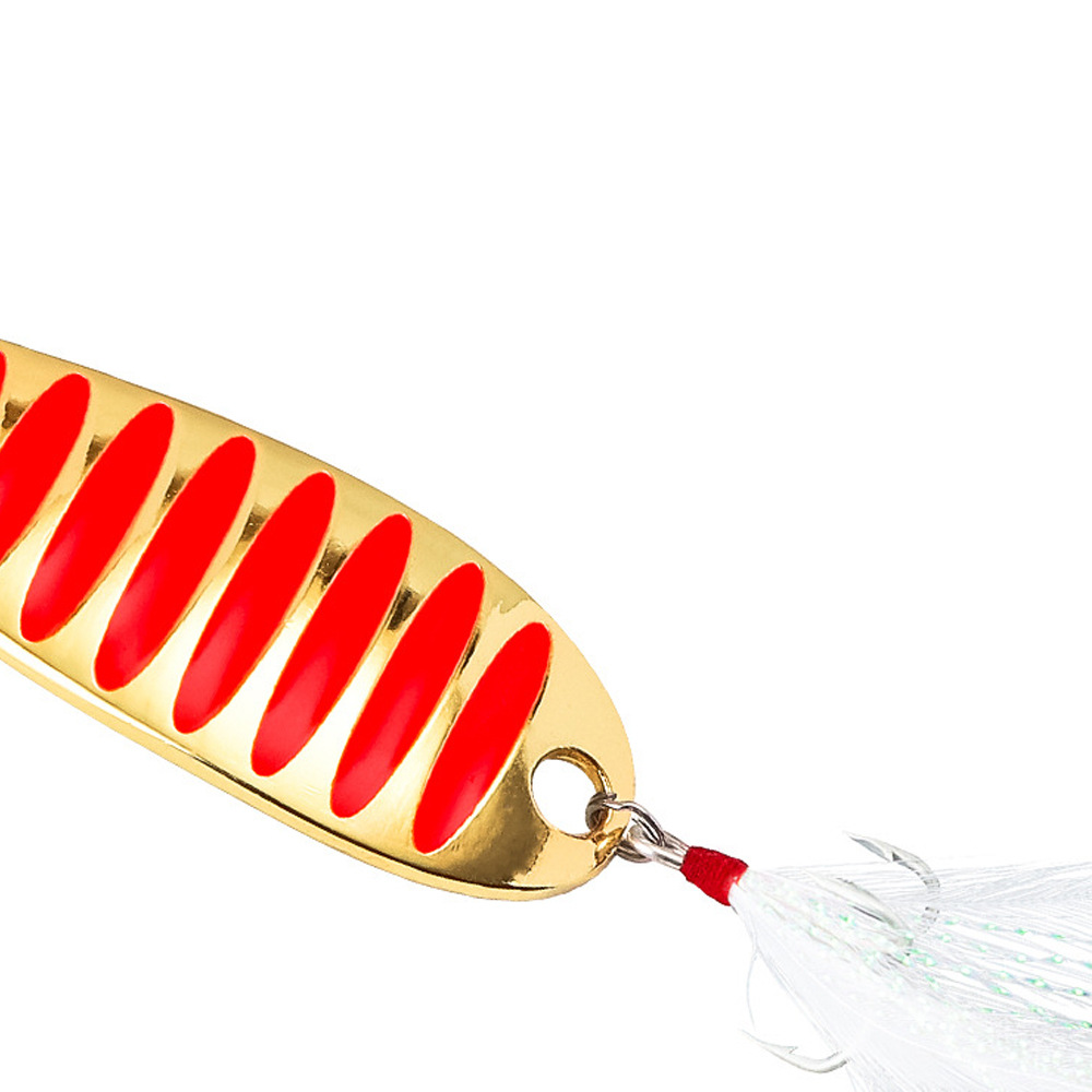 Single Curved Zinc Alloy Luya Sequin Artificial Hard Bait Lure for Bass White Bass with Hooks – Spoon & Spinner – view 4