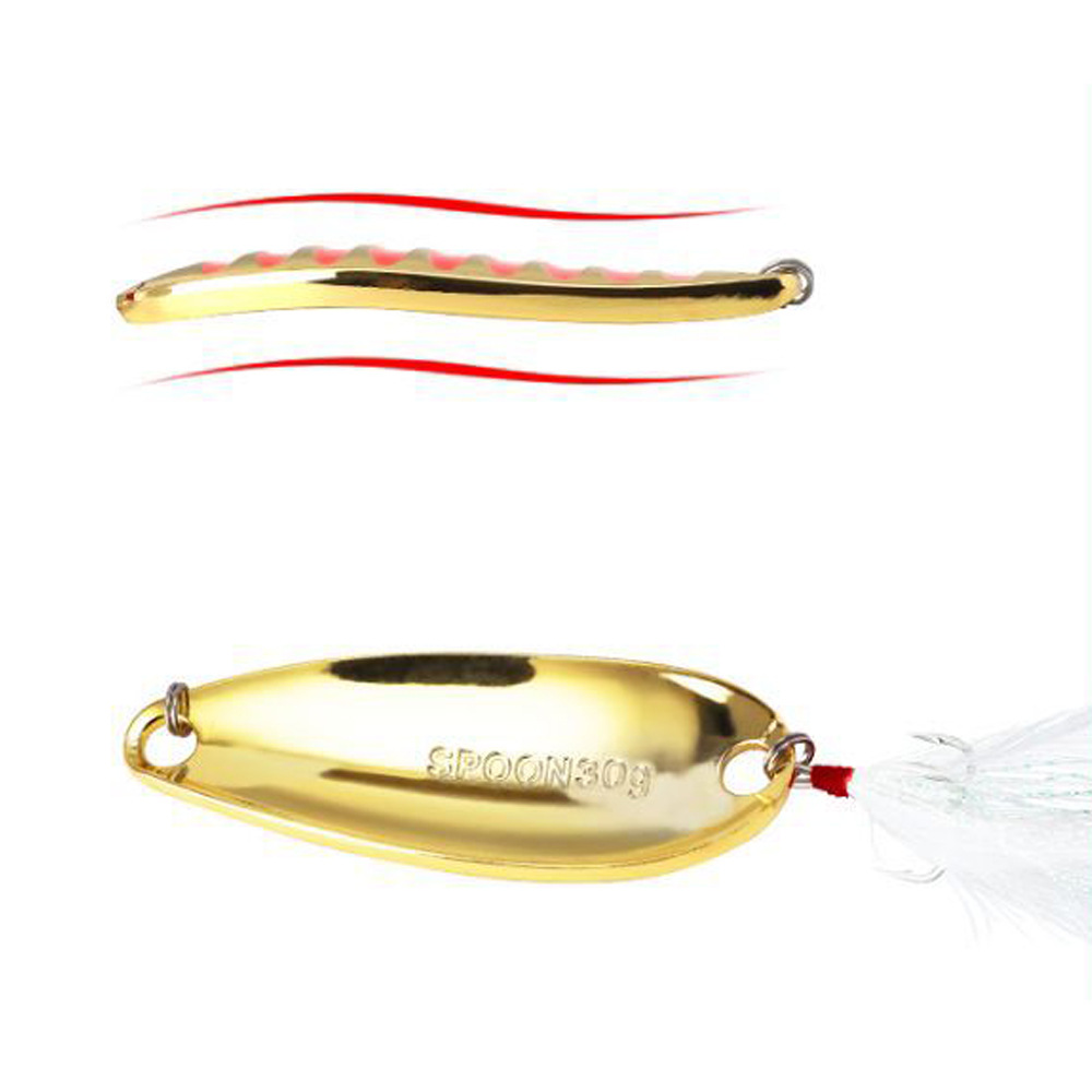 Single Curved Zinc Alloy Luya Sequin Artificial Hard Bait Lure for Bass White Bass with Hooks – Spoon & Spinner – view 2