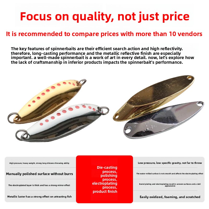 Lexin Leech Viper Luya Sequin Luya Bait Spoon Zinc Alloy Artificial Hard Bait for Bass Green Red Eye Killing Horse Mouth Brushed – Hard Lure – view 5