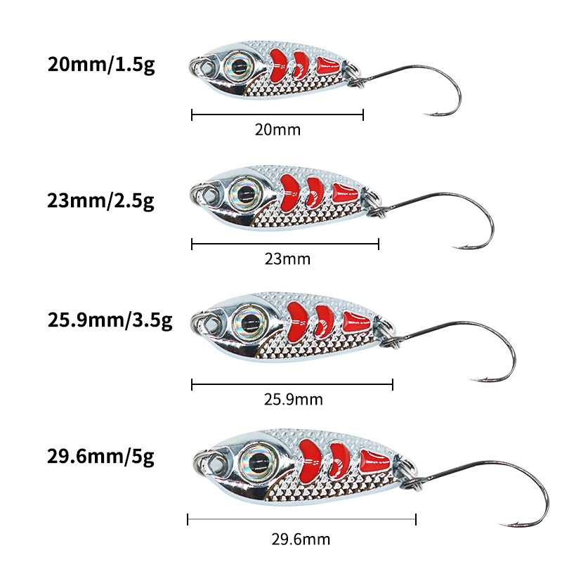 Lure Small Bean Ding Lure Sequin Spoon Sequin Road White Horse Mouth Fish-Shaped Zinc Alloy Artificial Hard Bait Lure – Hard Lure – view 2