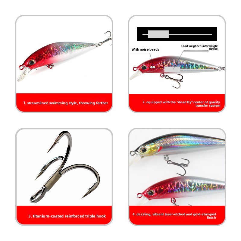 Stainless Steel Hovering Mino Fake Bait Remote Pour Pumping Stop Lure Bait Dead Fly System Cow-mouth Mandarin Fish Perch – Minnow – view 4