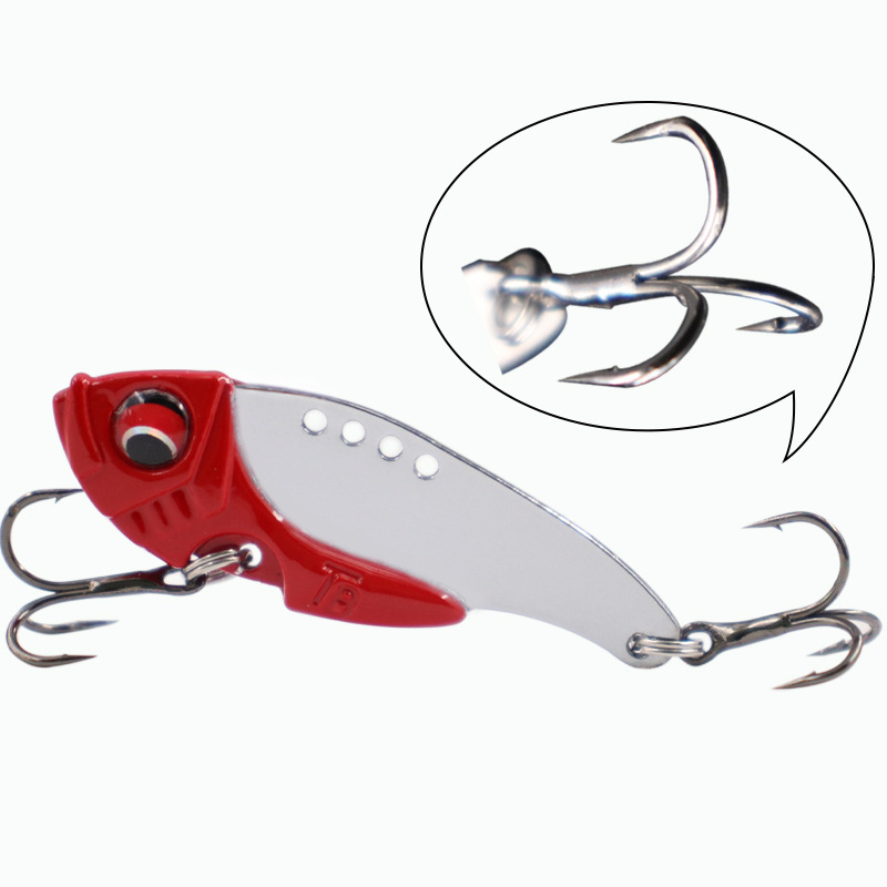 Lexin Luya Lead-coated Copper Metal Vib Artificial Hard Bait with Blood Trough Hook for Bass Trolling Saltwater & Freshwater – Hard Lure – view 1