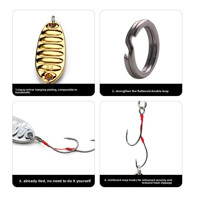[Le Xin] Stainless Steel Live Bait Double Hook Luya Bait with Sequin Stream Micro-bait Design-Wholesale – Fishing Lure – view 4
