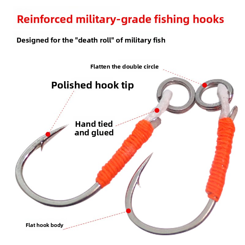 10Pcs Reinforced Micro Single Hooks, Stream Mandarin Fish Hand-Tied Fishing Single Hooks – Fishhook – view 2