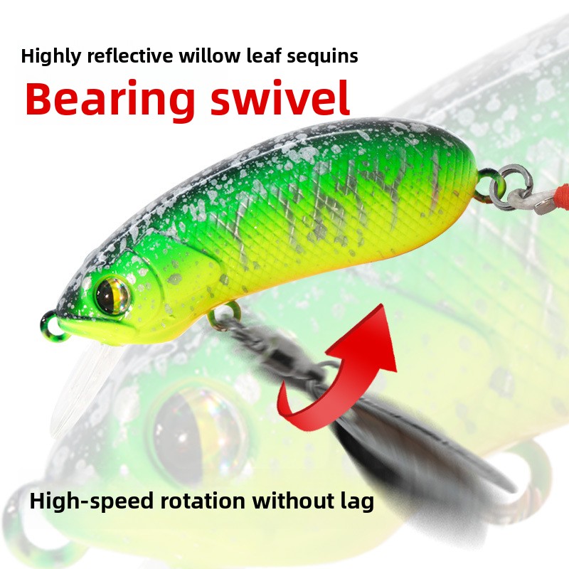 Crankbait Spinner Spoon Lure, Single Hook Minnow Freshwater Artificial Bait for Mandarin Fish & Jungle Perch – Crankbait – view 5