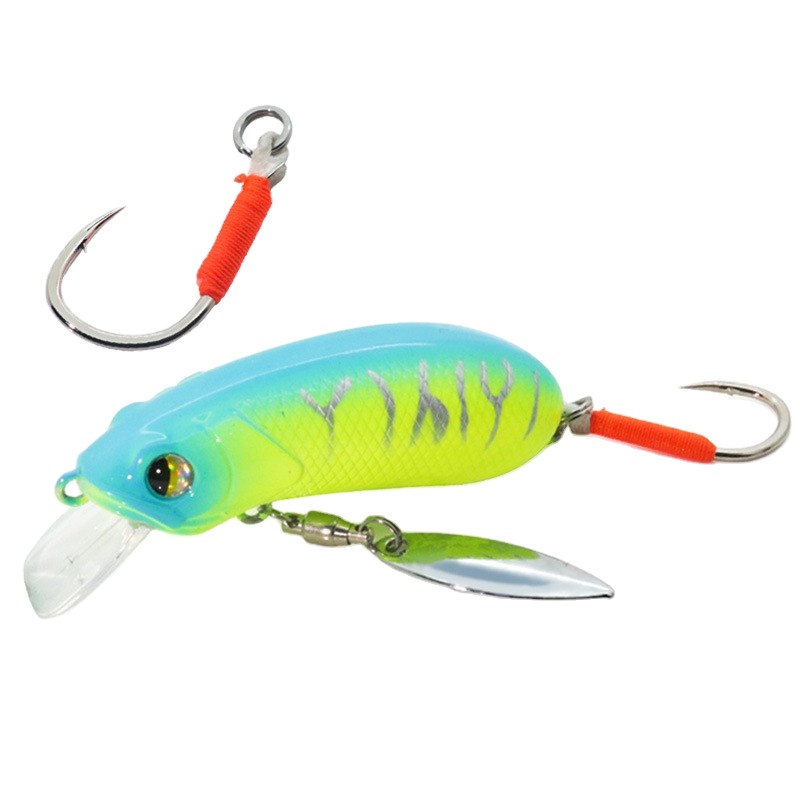 Crankbait Spinner Spoon Lure, Single Hook Minnow Freshwater Artificial Bait for Mandarin Fish & Jungle Perch – Crankbait – view 2