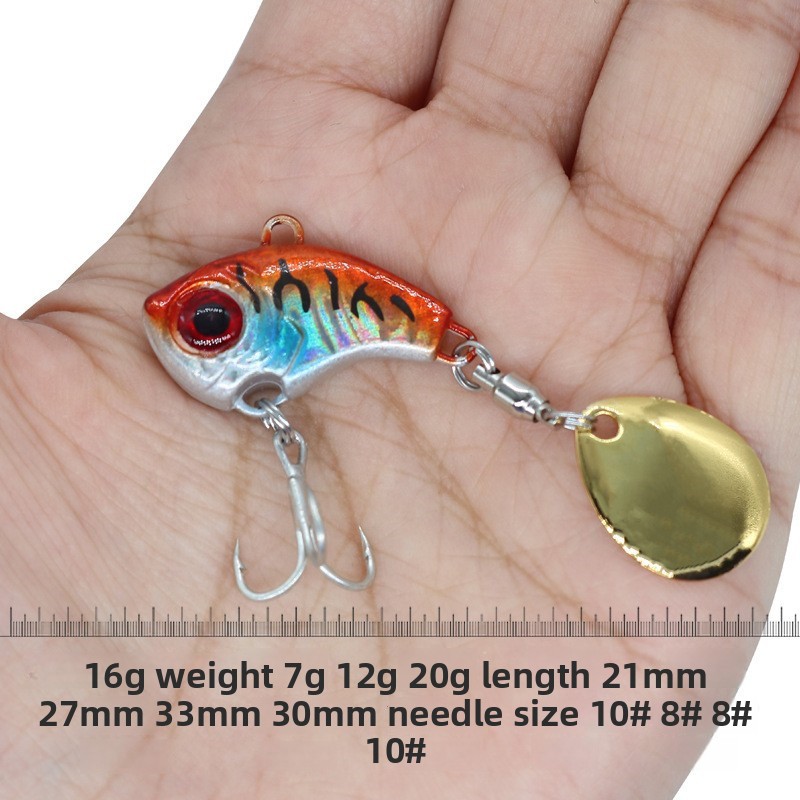 Metal Small Whirlwind Vib Sequins Luya Artificial Hard Bait Rotating Super Long-distance Sea Fishing Freshwater Sea Bass – Hard Lure – view 2