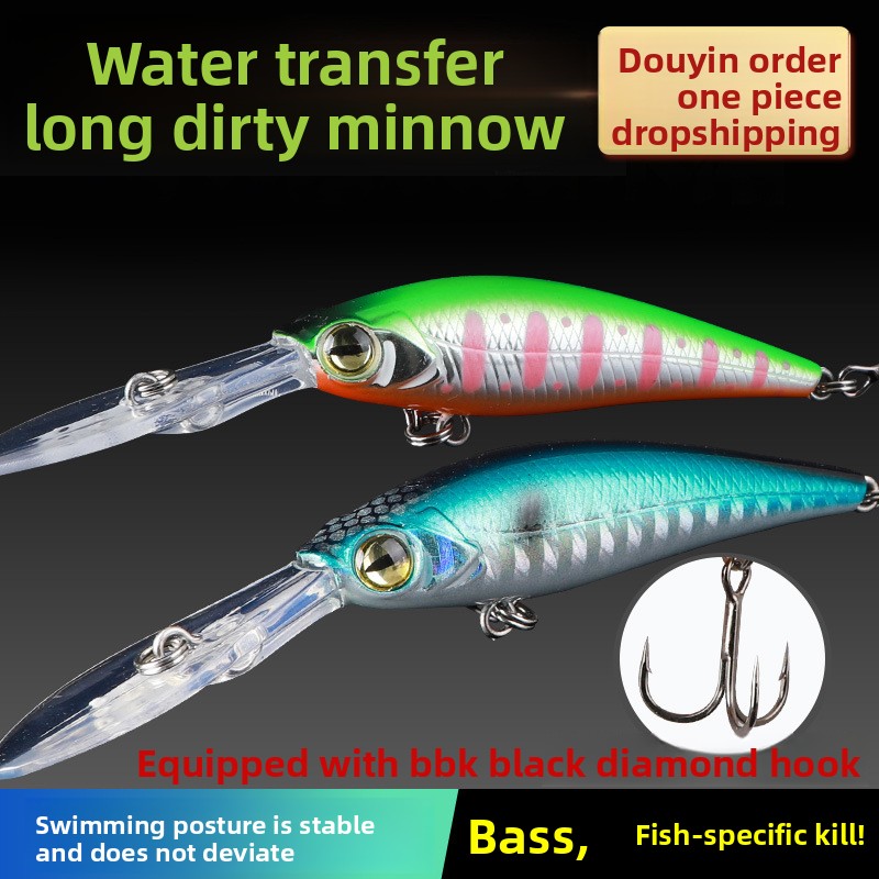 Stainless Steel Long Tongue Mino Live Bait for Bass-Deep Diving Floating Scuba Mandarin Fish Road Fake Bait Long Throw – Minnow – view 5