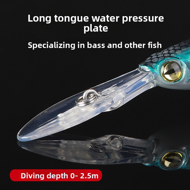 Stainless Steel Long Tongue Mino Live Bait for Bass-Deep Diving Floating Scuba Mandarin Fish Road Fake Bait Long Throw – Minnow – view 4
