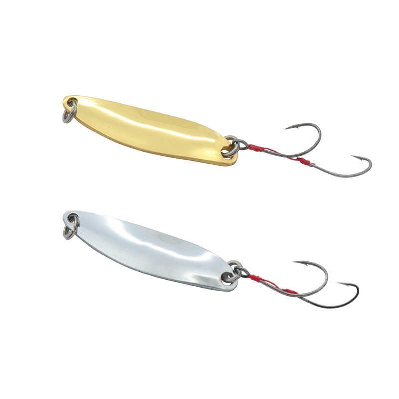 Lure Pure Copper Sequin Willow Leaf Spoon Artificial Hard Bait with Double Hook for Bass – Spoon & Spinner – view 1