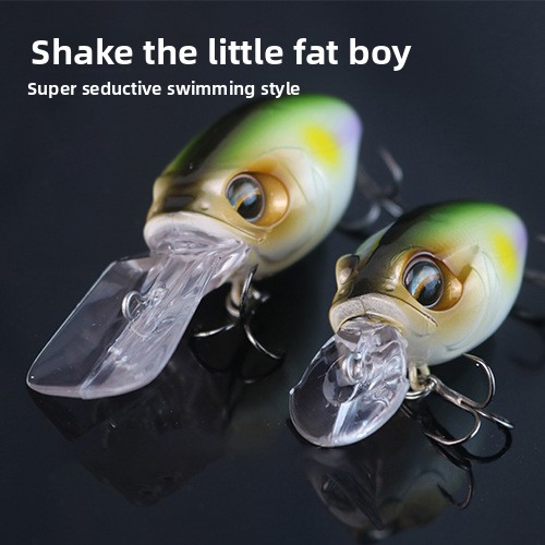 Luya Rock Little Fat Mino Floating ABS Artificial Hard Bait Perch Bow False Bait with Hooks – Hard Lure – view 4