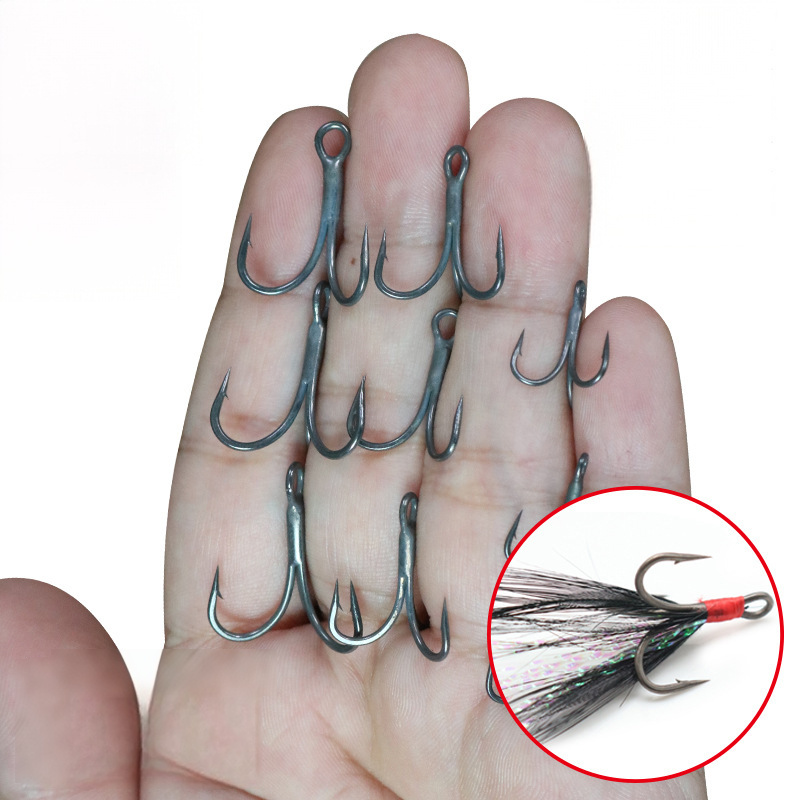 Treble Hooks, 3X Reinforced Titanium Teflon Coated Fishing Hooks, Pre-Tied Black Gold Steel Treble Hooks Wholesale – Fishhook – view 1
