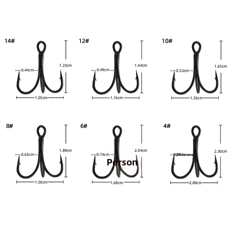 Treble Hooks, 3X Reinforced Titanium Teflon Coated Fishing Hooks, Pre-Tied Black Gold Steel Treble Hooks Wholesale – Fishhook – view 2