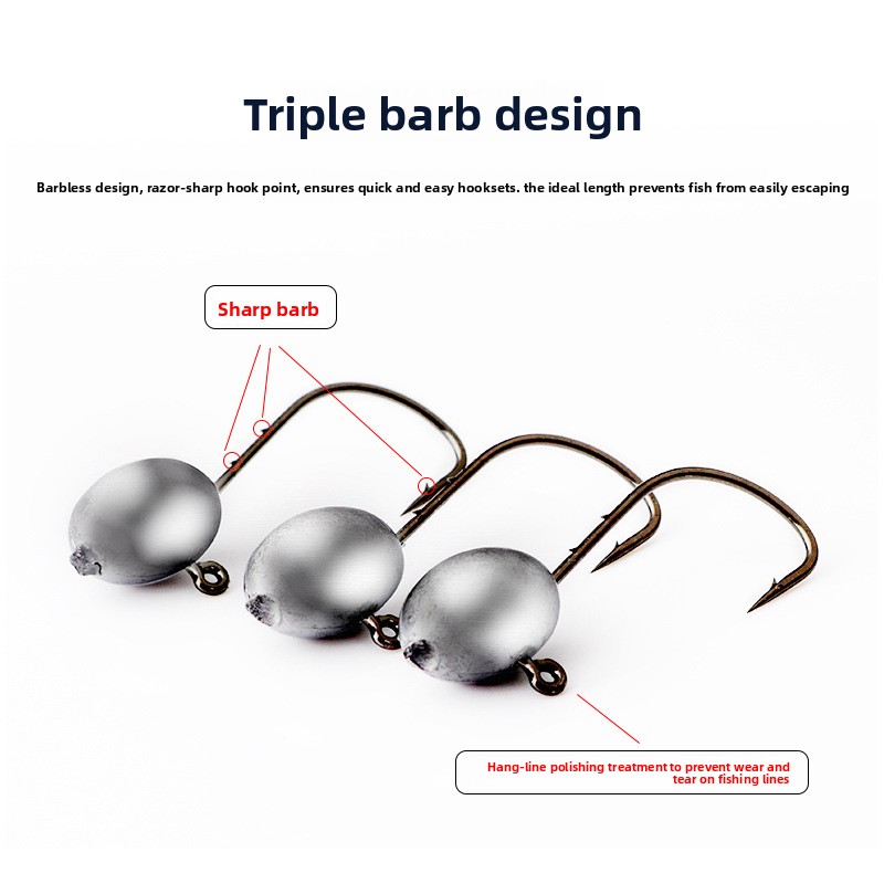 Le Xin Luya Lead Barbed Root Hooks for Lure Fishing in Stream Small Crank & Double Back Hooks Soft Bug Bait Wholesale – Fishhook – view 5