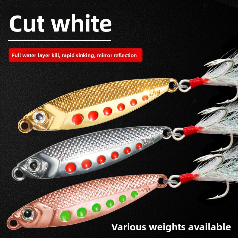 Factory Wholesale White bar Cut Zinc Alloy Artificial Hard Bait Lure Bag Lead Fish Mackerel with Hooks – Hard Lure – view 1