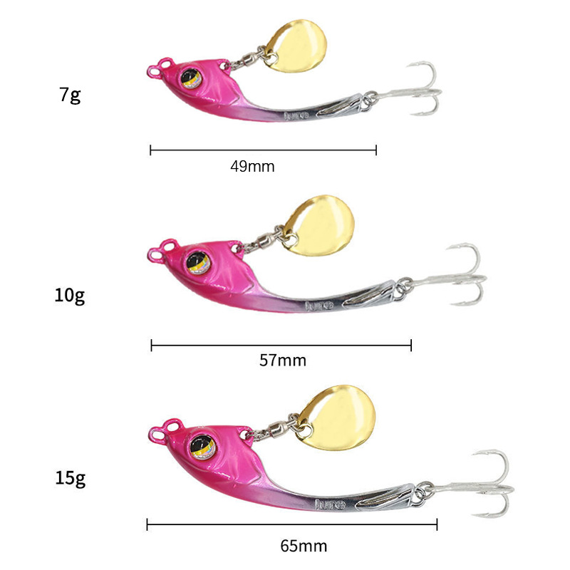 Esun String Moon VIB Zinc Alloy Artificial Hard Bait Rotating Sequins Long Throw Micro-Vibration Small Vibration Bass Fish Lure – Hard Lure – view 2