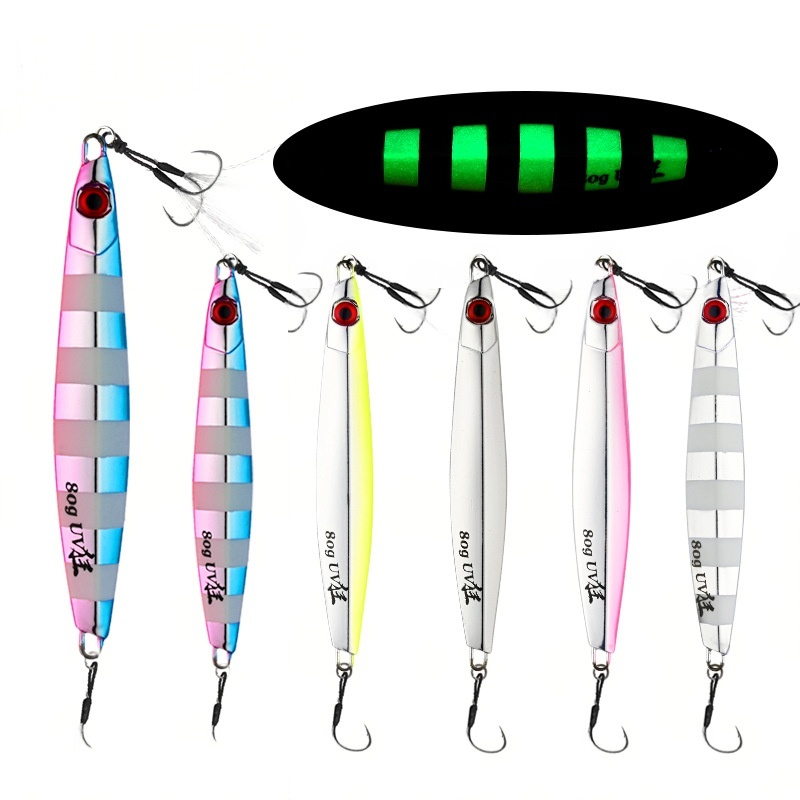 UV Flash Electroplated Glow-in-the-Dark Metal Jig, Shore Cast Slow Pitch Lure, Long Cast Fall Jig for Boat Fishing Mackerel – Fishing Lure – view 3