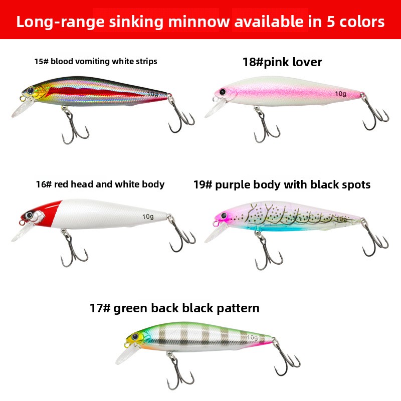 Lexin High Specific Gravity Tungsten Steel Silver Large Knife Slow Submerged Minnow Dead Flying Fish Artificial Hard Bait – Hard Lure – view 5