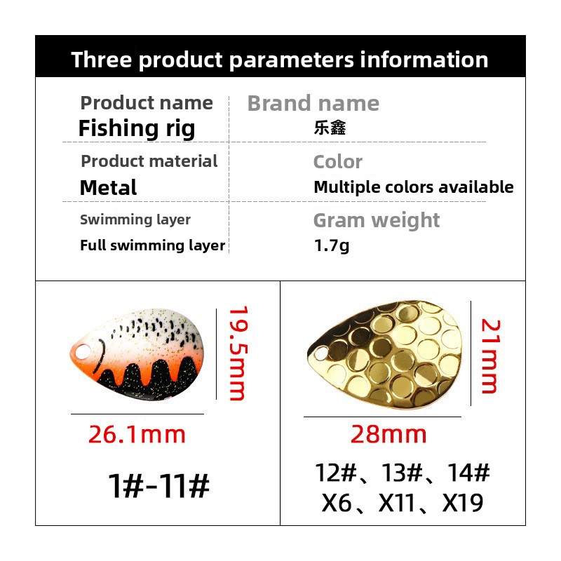Iron Black Pit Sequins Color Rotary DIY Bait Beard Guy Accessories Luya Fishing Spinner Bait Group Wholesale – Fishing Lure – view 3