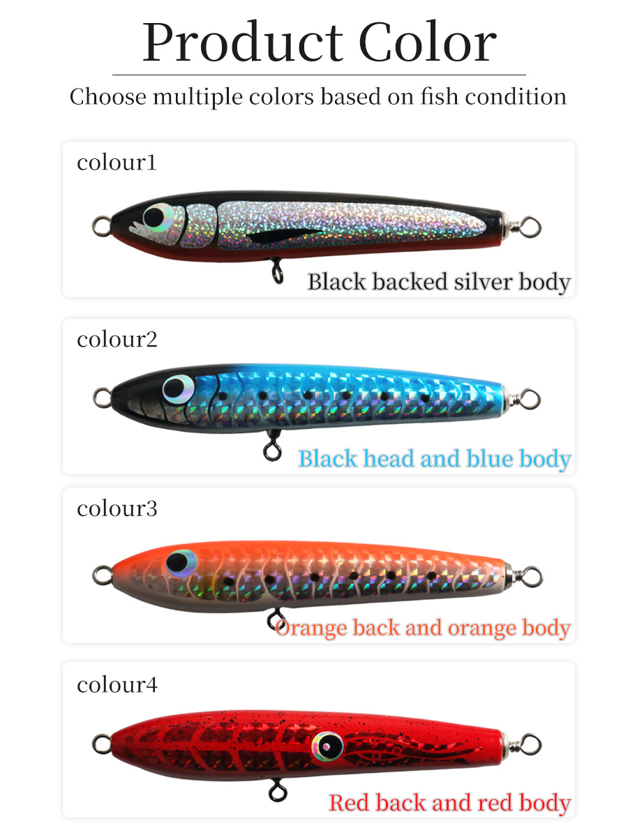 New Wooden Floating Pencil Lure, 16cm 45g Wood Saltwater Fishing Bait, Deep Sea Tuna & GT Trevally Lure – Hard Lure – view 3
