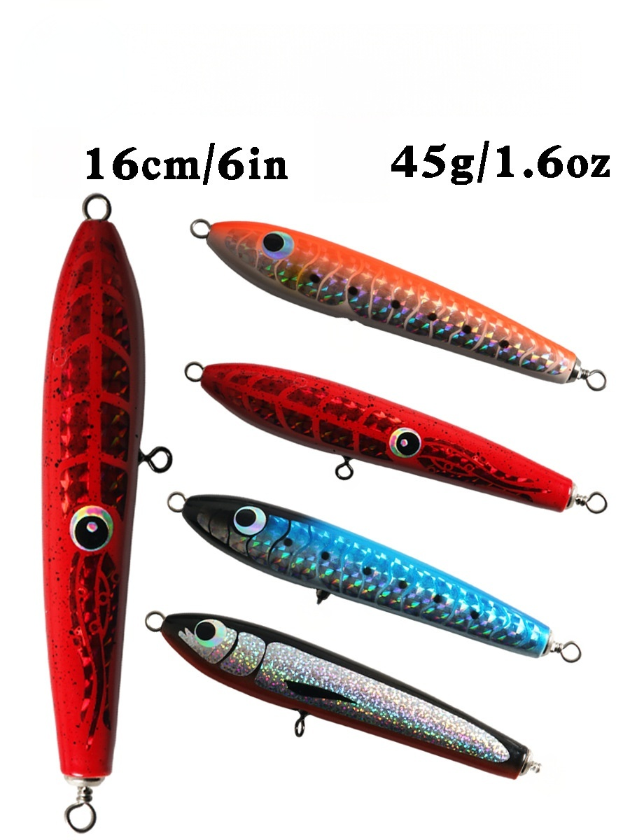 New Wooden Floating Pencil Lure, 16cm 45g Wood Saltwater Fishing Bait, Deep Sea Tuna & GT Trevally Lure – Hard Lure – view 2