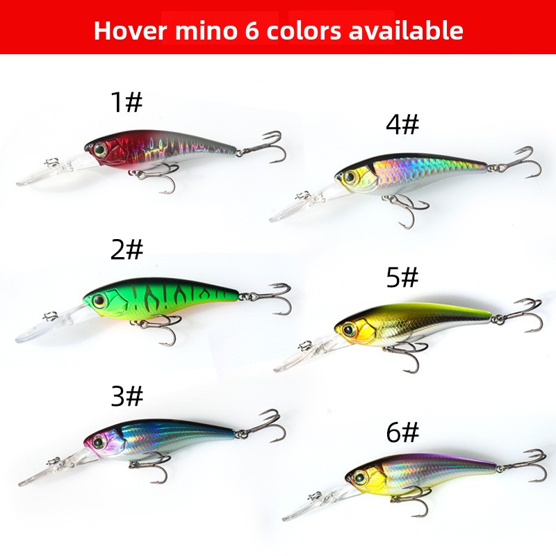 ABS 6g/10g Artificial Hard Bait Pumping Stop Bait Long Tongue Mino Hover Mino Hooks Mandarin Fish Perch Wild Fishing – Hard Lure – view 1
