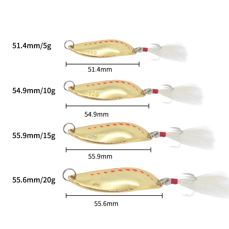 New Leech Sequins Long-Distance Lure Zinc Alloy Artificial Hard Bait for Bass with Hooks – Spoon & Spinner – view 2