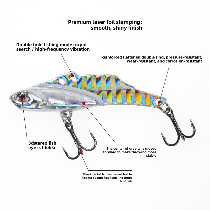 Lexin Luya DUO Vib Super Long-range Lead-coated Copper High Frequency Tremor VIB Artificial Hard Bait with Hooks – Hard Lure – view 3