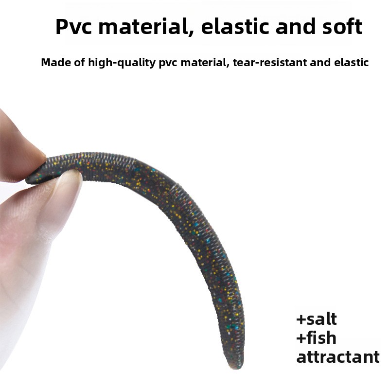 Lure PVC Bass Soft Bait Worm Lead-Free Fishing Bionic Artificial 8-Piece Pack – Worms & Grubs – view 2