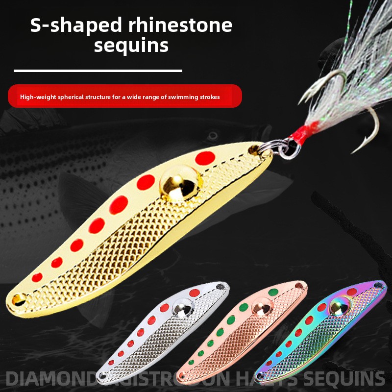 Wholesale Zinc Alloy Artificial Hard Bait Water Shaped Diamond Luya Sequin Bait Horse Mouth Sequin Sackerel Perch White Strip – Spoon & Spinner – view 5