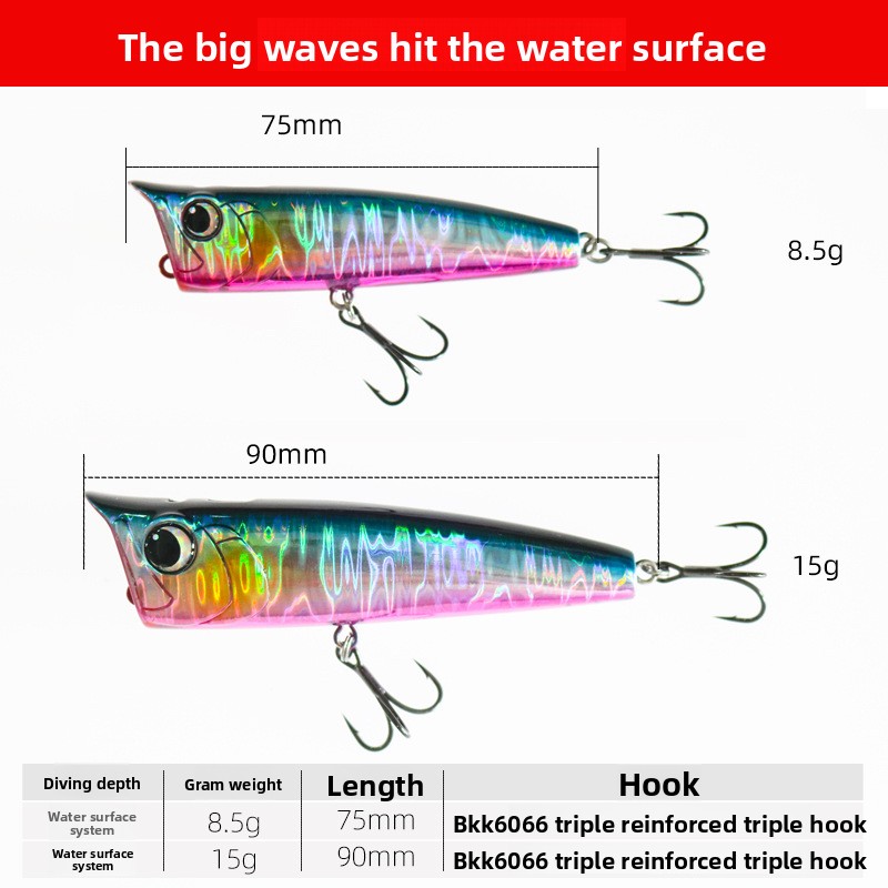 Word Dog Super Long-distance Sea Fishing Wave Climbing ABS Material Hard Bait Hooks Floating Water Mino Jet Bass – Hard Lure – view 3