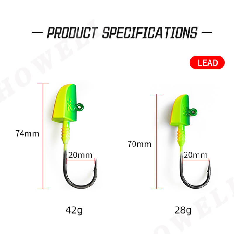High-Quality Lead Jig Head Hooks, 14g/28g/42g/56g Non-Slip Heavy Duty Fish Hooks, BKK Black Nickel 7/0 Big Game Hooks – Fishhook – view 4