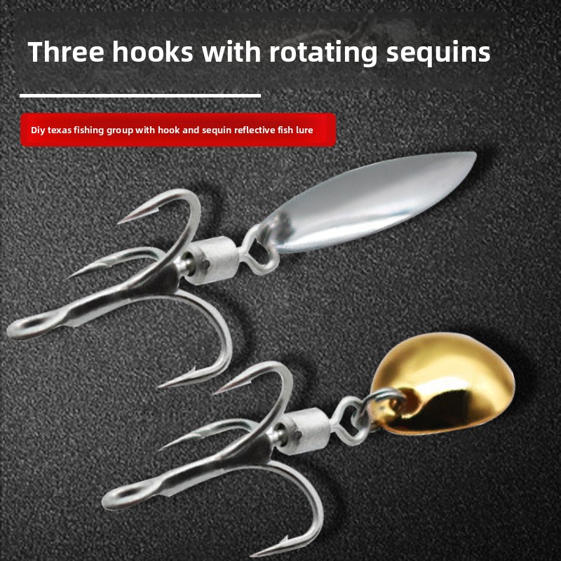 Lure DIY Texas Rig Matching Hook, Saltwater Noise Blade with Rotating Spinner Blade, Reinforced Blood Groove Treble Hook – Spoon & Spinner – view 4
