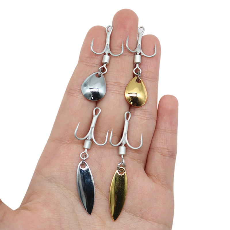 Lure DIY Texas Rig Matching Hook, Saltwater Noise Blade with Rotating Spinner Blade, Reinforced Blood Groove Treble Hook – Spoon & Spinner – view 5