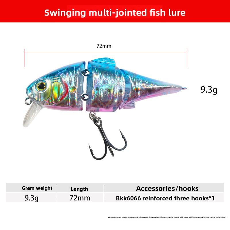 Slow Floating Multi-section Artificial Hard Bait Stainless Steel 93g Black Pit Bass Fresh Water – Minnow – view 4