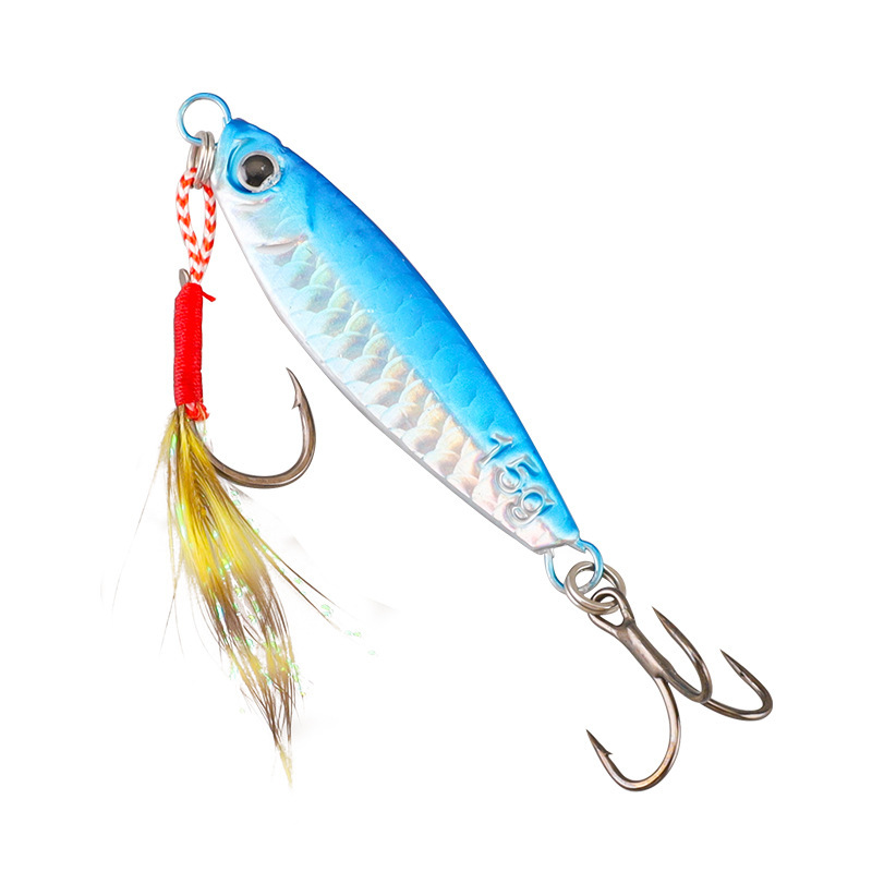 Custom Scale Falling ABS Plate Lure Bait Set Far-cast Fish Scale Pattern Sequin Artificial Hard Bait Hooks for Freshwater Sea – Metal Lure – view 1