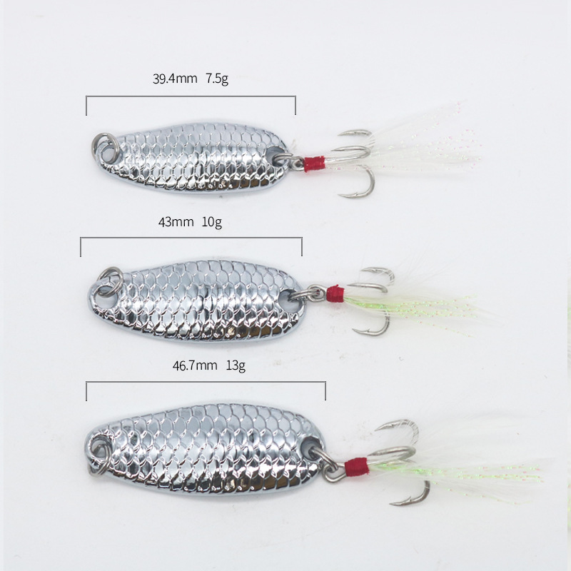 Long Scale Sequin Zinc Alloy Artificial Hard Bait Hooks Long-cast Bass Bait Single/20 Pack – Spoon & Spinner – view 4