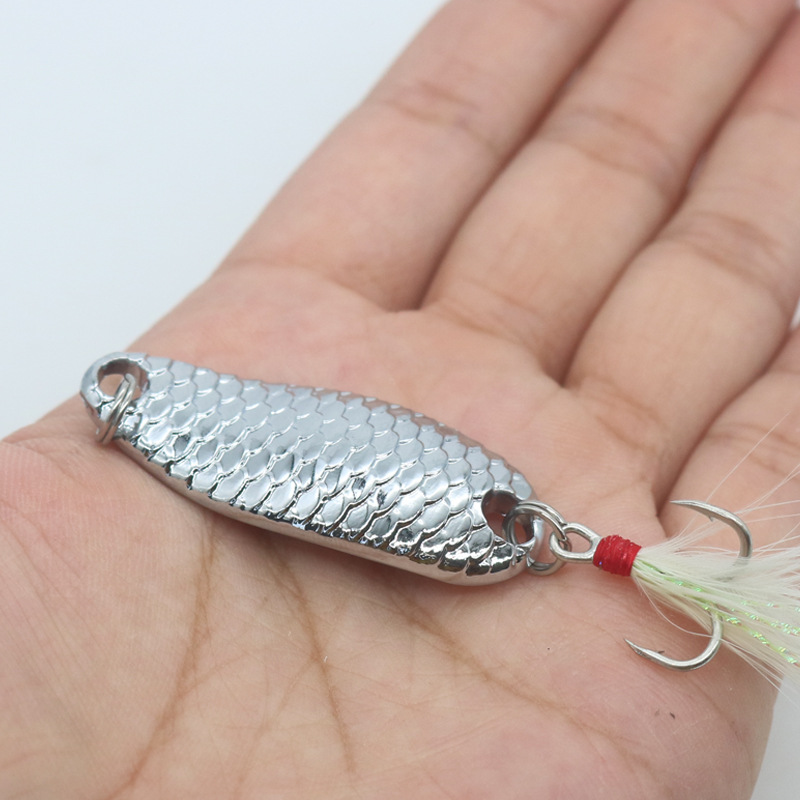 Long Scale Sequin Zinc Alloy Artificial Hard Bait Hooks Long-cast Bass Bait Single/20 Pack – Spoon & Spinner – view 2