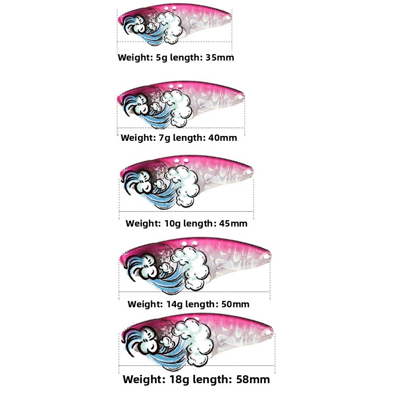 Custom Metal Vib Dragon Tooth Luya Artificial Hard Bait Lure Fishing Gear for Far Cast with Hooks Wholesale – VIB – view 2