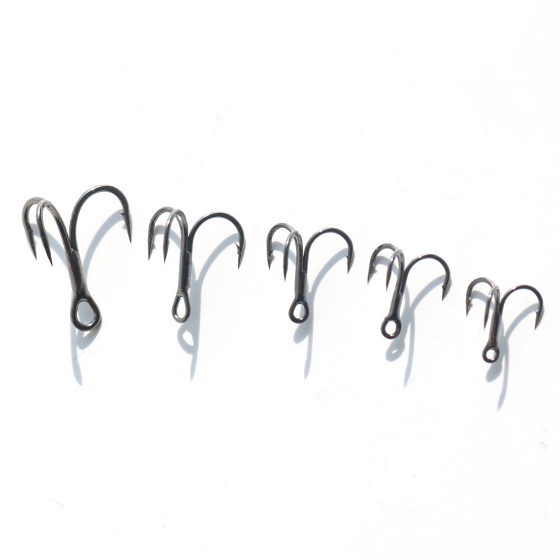Triple Reinforcing Black Nickel Treble Hooks Anti-Corrosion Rust Resistant Barb 50 Pack Bass Fishing Lure Fishing – Fishhook – view 1