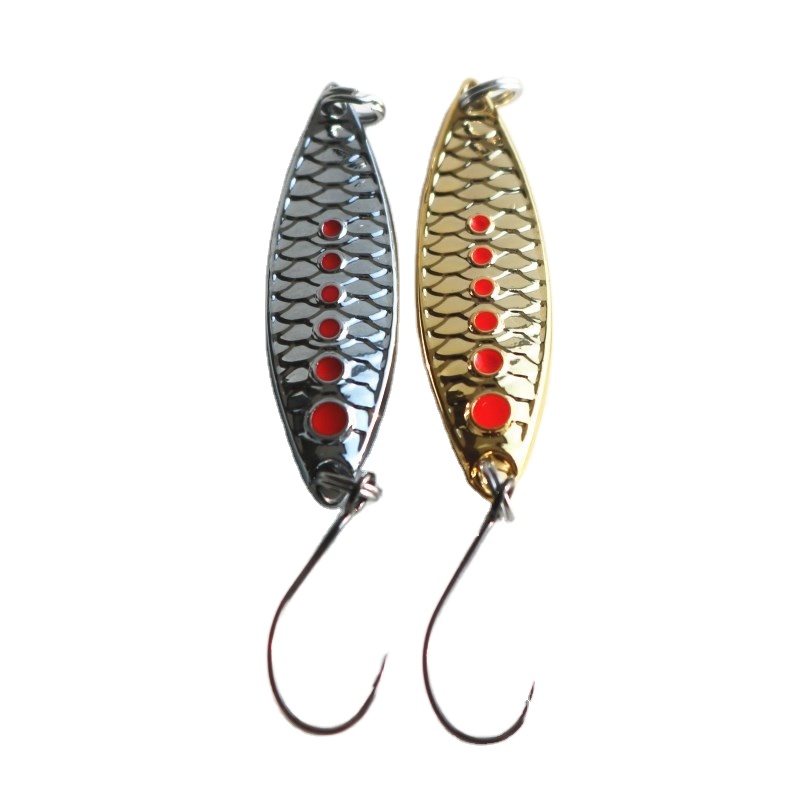Lure Scale Leech Sequin Zinc Alloy Artificial Hard Bait Fake Bait Cocked Mouth Green Perch with Hooks Wholesale – Spoon & Spinner – view 1