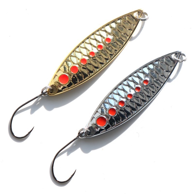 Lure Scale Leech Sequin Zinc Alloy Artificial Hard Bait Fake Bait Cocked Mouth Green Perch with Hooks Wholesale – Spoon & Spinner – view 2