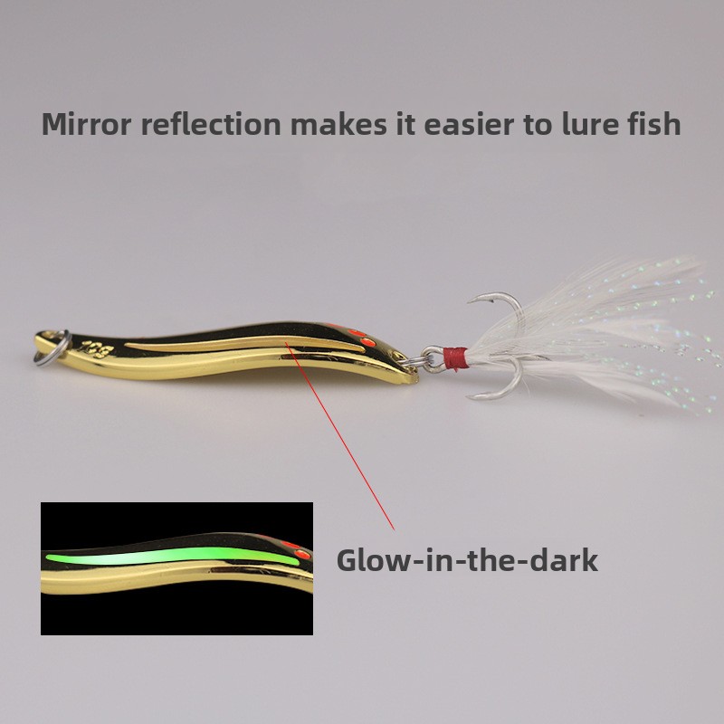 Luminous Leech Lure Sequin Bait Spoon with Hooks for Black Bass-Metal Artificial Hard Bait – Spoon & Spinner – view 5