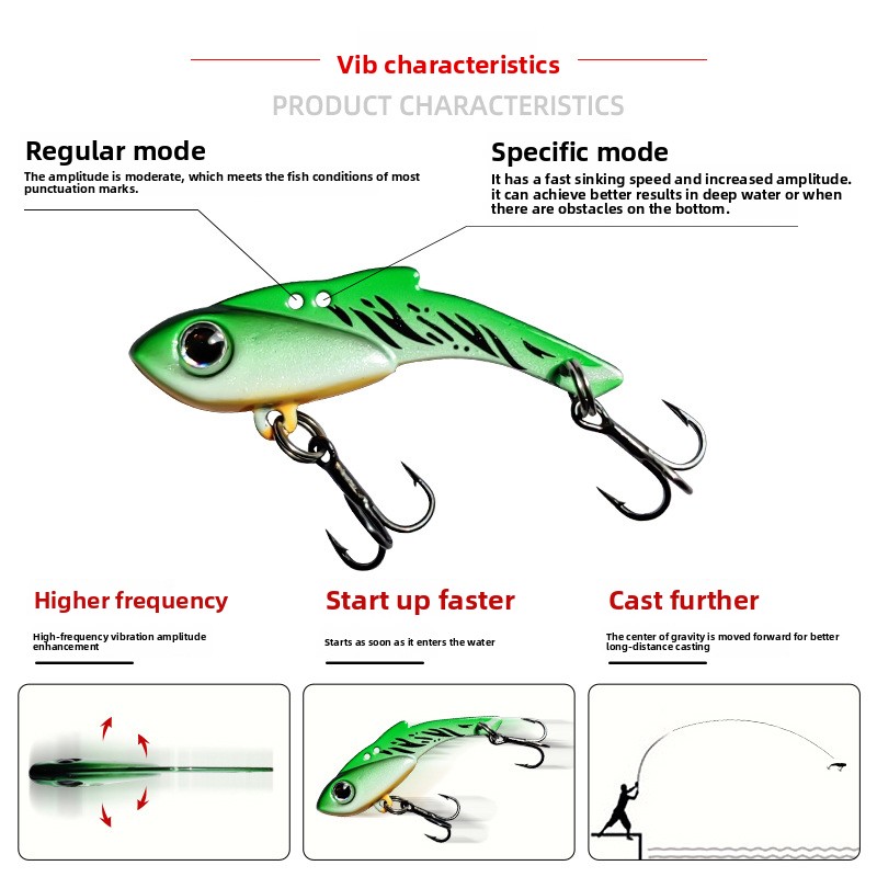 Young Falcon Vib Bait Micro-object Freshwater Fish Remote Shock Vibration Chattering Stainless Steel Artificial Fishing – VIB – view 5