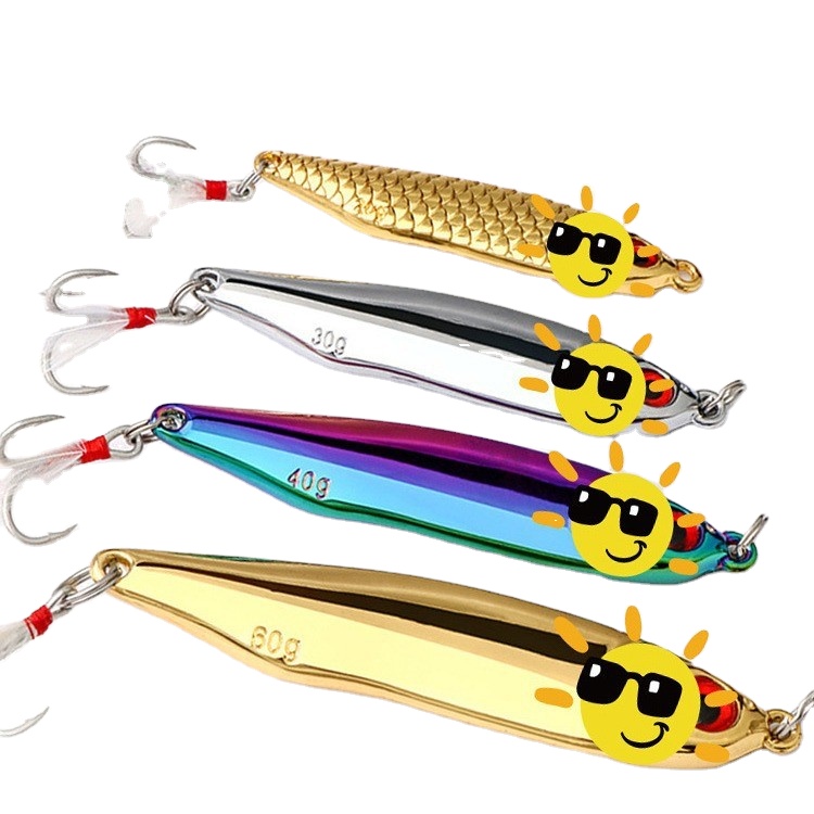 Special Remote Cast Commotion White Strip Falling Iron Plate Fake Bait Dragon Scale 80 5g Luya Fishing Gear Electroplating Hooks – Metal Jig – view 1
