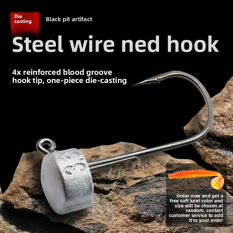 Ned Rig Jig Head Hook with Lead Sinker, Sharp Fishing Hook Outdoor Fishing Tackle for Topmouth Culter Bass – Fishhook – view 5