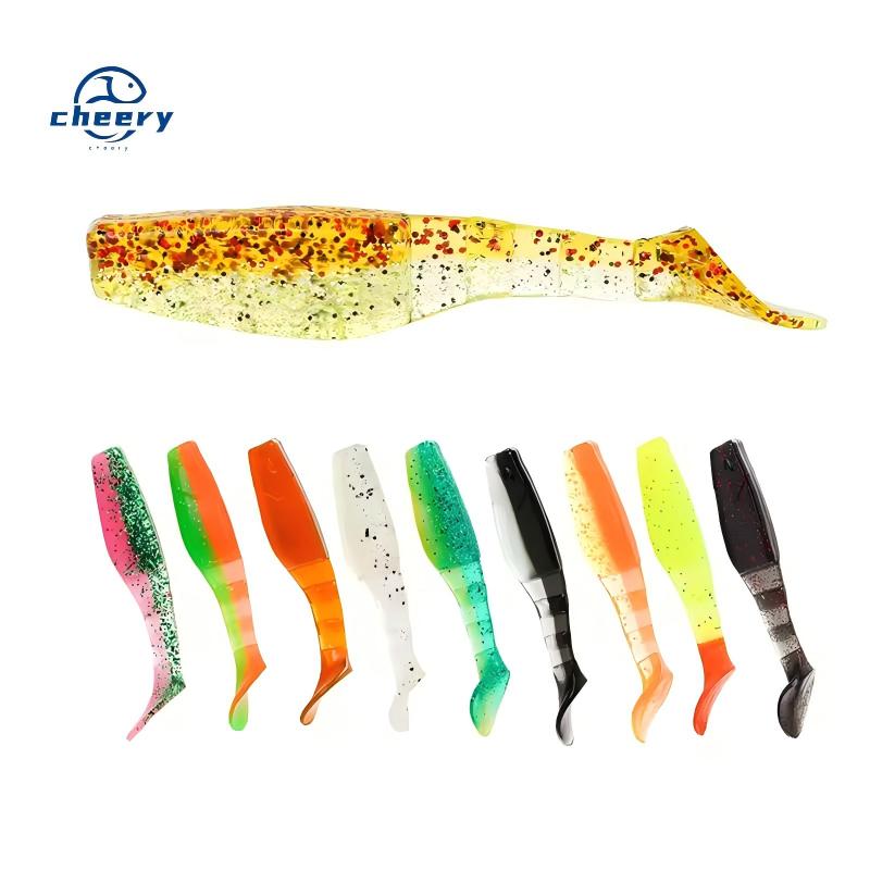 CHEERY Cross-border PVC Soft Bait T-tail Lure Bait for Mandarin Fish Bass Mouth-raising Outdoor Fishing Gear 8 Pack Wholesale – Worms & Grubs – view 1